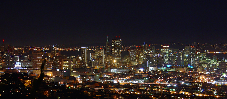 Close-up night panorama of 
San Francisco (Sony DSC-V1)
