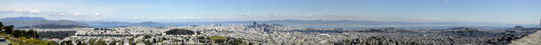 Panorama of San Francisco showing both the 
Bay and Golden Gate Bridges (Nikon D70 - Full)
