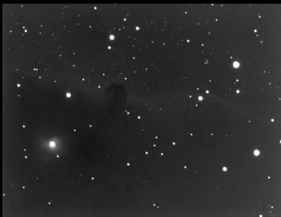  Horsehead Nebula in Orion (IC434)
My first (admittedly crappy!) attempt at the Horsehead nebula from my severely light polluted San Francisco location. This was mainly a test to see if imaging (or even setting up the G11 was possible) on the tiny little eastward facing balcony I have. Lesson learned here is that I 1) need to take longer integrations 2) need to take flats (doh!) and 3) I need to invest in an LPR filter!

Astro-Tech 65EDQ 65mm f/6.5 telescope, StarlightXpress MX-716, Losmandy G11. 96 x 60 second integrations for a total of about 1h30m. 
