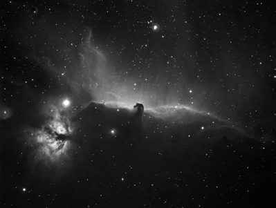 Horsehead and Flame Nebulas in Hydrogen Alpha
First quick test with my new FSQ-106EDX4. 

23, 600 second integrations, Baader Hydrogen-Alpha filter, FSQ-106EDX4 @ f/5, SBIG ST-8300 with FW5 filter wheel, processed with Pix Insight.
