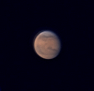 Mars
Camera: Toucam Pro
Scope: C9.25 w/ NGF-s on GM8
Barlow: 2.5x Meade
Frames: Best 200 of 2500 @ 20 FPS 
Keywords: mars