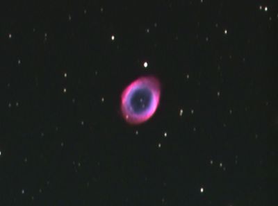 M57 Ring Nebula in Lyra
Same as previous image but processed with AstroArt's RGB synthesis plug-in.
Keywords: M57 Ring Nebula Lyra