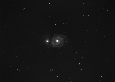 M51
Astro-Tech 65EDQ 65mm f/6.5 telescope, StarlightXpress MX-716, IDAS LPR-P2 filter, Losmandy G11. 20 x 10 minute integrations, 10 x 10 minute darks, 10 x 1/10th second bias frames. 
