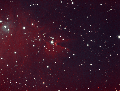 The Cone Nebula (NGC2264)
Astro-Tech 65EDQ 65mm f/6.5 telescope, Starlight Xpress MX-716 CCD camera, Astronomik H-Alpha and OIII filters, Losmandy G11 mount. Guided using an Orion StarShoot autoguider attached to a 9x50 finderscope and PHD software.

16 x 10 minute integrations for H-Alpha, 10 x 20 minute integrations for OIII, 10 x 10 minute darks, 10 x 1/10th second bias frames.

Color image synthesized using the clipping layer mask tutorial at the following link:
https://www.youtube.com/watch?v=_aIT_FAH_sI&x-yt-cl=84503534&x-yt-ts=1421914688
