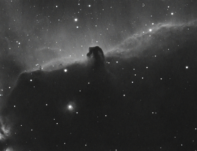 Horsehead Nebula in Orion (IC434)
First test of my new Astronomik H-Alpha filter on the Horsehead nebula. Astro-Tech 65EDQ 65mm f/6.5 telescope, StarlightXpress MX-716, Astronomik H-Alpha filter, Losmandy G11. 20 x 10 minute integrations.

