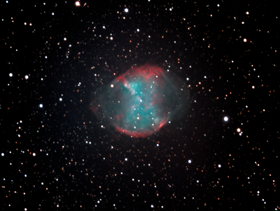 M27 The Dumbell Nebula
SBIG ST-8300m camera and FW5 filter wheel, Celestron 9.25 Edge telescope, Astronomik 36mm LRGB filters, Losmandy G11 Gemini-2 mount.
