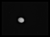 Jupiter
My CB245's "1st astro light." It was 3am and I just wanted to see what it could get before heading for bed. These shots of Jupiter look promising!

They were taken at prime focus on my 8" LX50. It is a mini-stack of 3 images thrown together with AstroStack. Can't wait to throw a barlow on this thing!
Keywords: Jupiter